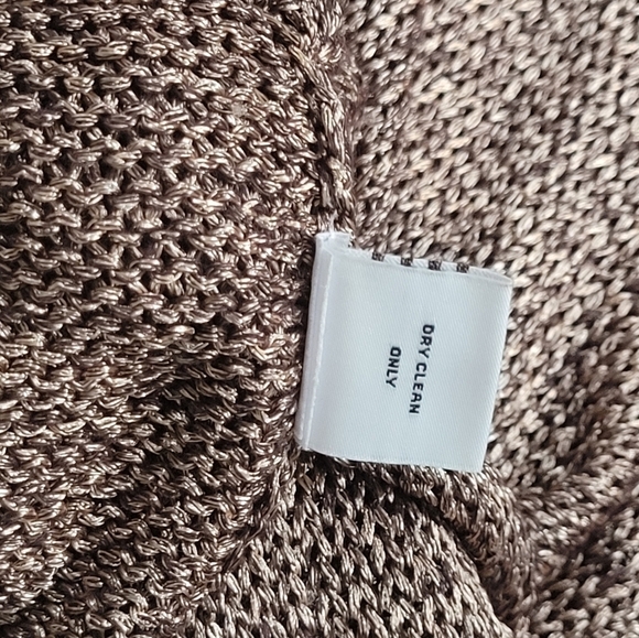 525 AMERICA Weave Brown Gold Tint PullOver SWEATER - Picture 8 of 12